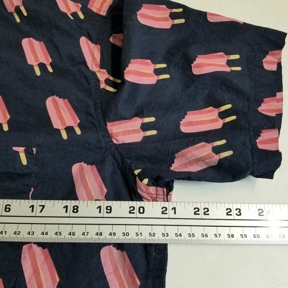 Public Art Black Pink Popsicle Shortsleeve Fun Summer Beach Casual Shirt , L - Picture 6 of 12